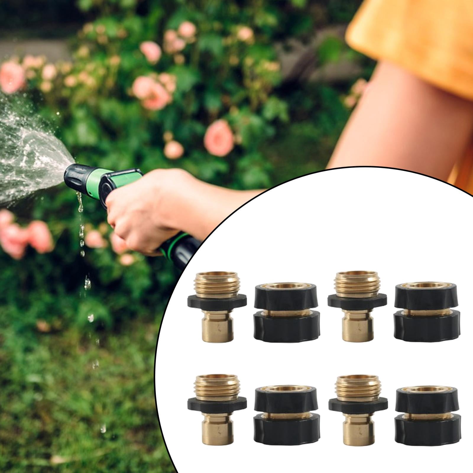 oshhni 4 Pieces 3/4 inch Garden Hose Fitting Quick Connector No Leakage Water Brass