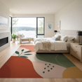 thumbnail image 3 of ODIKA 9'x12' Warm Earth Tones Abstract Shapes Design Washable Area Rug Modern Art Inspired Playful Patterns Non-Shedding, Easy Care for Master Suite, California King, Under Bed, 3 of 7
