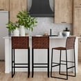 thumbnail image 3 of Butler Specialty Urban Woven Leather Bar Stool In Brown, 3 of 6