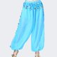 thumbnail image 2 of Pantalones elegantes de danza del vientre para mujer - Pantalones anchos con abertura de gasa y lentejuelas - Cintura elástica, talla única para cinturas de 68-110 cm, 2 of 3