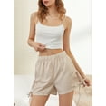 thumbnail image 3 of Musuos Women Summer Casual Plaid Shorts Bows Cutouts Elastic Short Pants for Daily Basic Loose Bottoms, 3 of 9