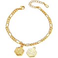 thumbnail image 1 of WEIS 4.5mm Figaro Gold Chain Anklets with Initial Ankle Bracelet for Women Teens 22-27cm Length-Adjustable,Customizable (Send Gift Box), 1 of 7
