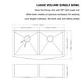 thumbnail image 5 of Logmey 36"x20"Kitchen Sink Double Bowl 50/50 Stainless Steel Brushed with Drainer Apron Front, 5 of 9