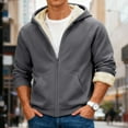 thumbnail image 3 of yuCgh Men's Winter Fleece Lined Hooded Jacket, Thickened Zip Up Coat with Multiple Pockets, Casual Outdoor Jacket for Cold Weather & Daily Wear,Dark Gray,XL, 3 of 7