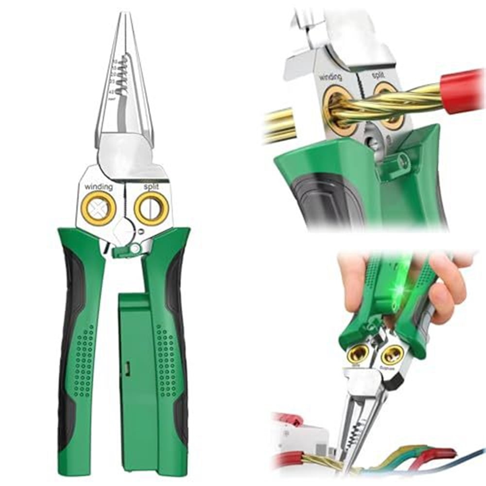 Yl-YANG 8 in 1 Wire Stripper with Voltage Tester, New Multi-function Electric Wire Stripping Tool for Cutting and Pulling Pliers, Electrician Repair Tool