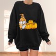 thumbnail image 1 of 2023 Chandail en Molleton de Mode pour Femmes 50 % de Rabais Liquidation Mode Automne Hiver Halloween Nain Citrouille Imprimé Décontracté Sport Col Rond Survêtements Manches Longues, 1 of 1