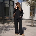 thumbnail image 6 of SUNBS Women's Long Sleeve Lounge Sets Mock Neck Two Piece Sets for Women Wide Leg Pants Outfits Tracksuit Sweatsuits Set, 6 of 9