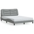 thumbnail image 1 of vidaXL Bed Frame with LED Lights Light Grey 137x190 cm Fabric, 1 of 5