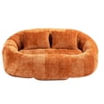 thumbnail image 3 of Bean Bag Chair, Comfy Lazy Sofa with High-Density Foam and 2 Pillows, Large Lounger Bean Bag Chair Couch for Living Room Bedroom Dorm Apartment, Orange, 3 of 7