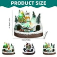 thumbnail image 3 of Musical Resin Snowman Christmas Village Figurines with Spinning Train LED Lights,Collectibles Statues Architectural Decor,USB Xmas Holiday Indoor Decor Ornaments Centerpiece, 3 of 9