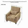 thumbnail image 3 of Newest Modern Accent Chair with Arms,Comfy Upholstered Armchair for Living Room,Yellow , White Striped Armchair with Nailhead Trim,For Living Room, Bedroom, Apartment,Office, 3 of 9