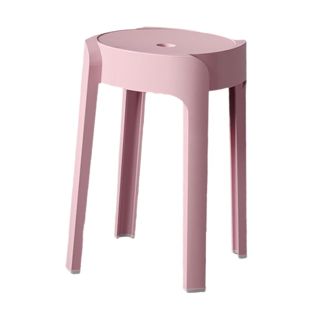 Abbracc Tabouret Rond Tabouret d'Habillage Grande Capacité de Charge Tabouret Empilable Pratique Rose