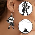 thumbnail image 4 of DESIGNICE Halloween Theme Earrings Lightweight Cartoon Pumpkin Drop Dangle Earrings Trick Or Witch Cat Bats Earrings for Women Halloween Party Jewelry Wacky Bat Earrings, 4 of 7