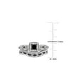 thumbnail image 4 of 2/3 Carat (Ctw) Black Diamond Engagement Ring and Wedding Band Set in Sterling Silver for Women, 4 of 6