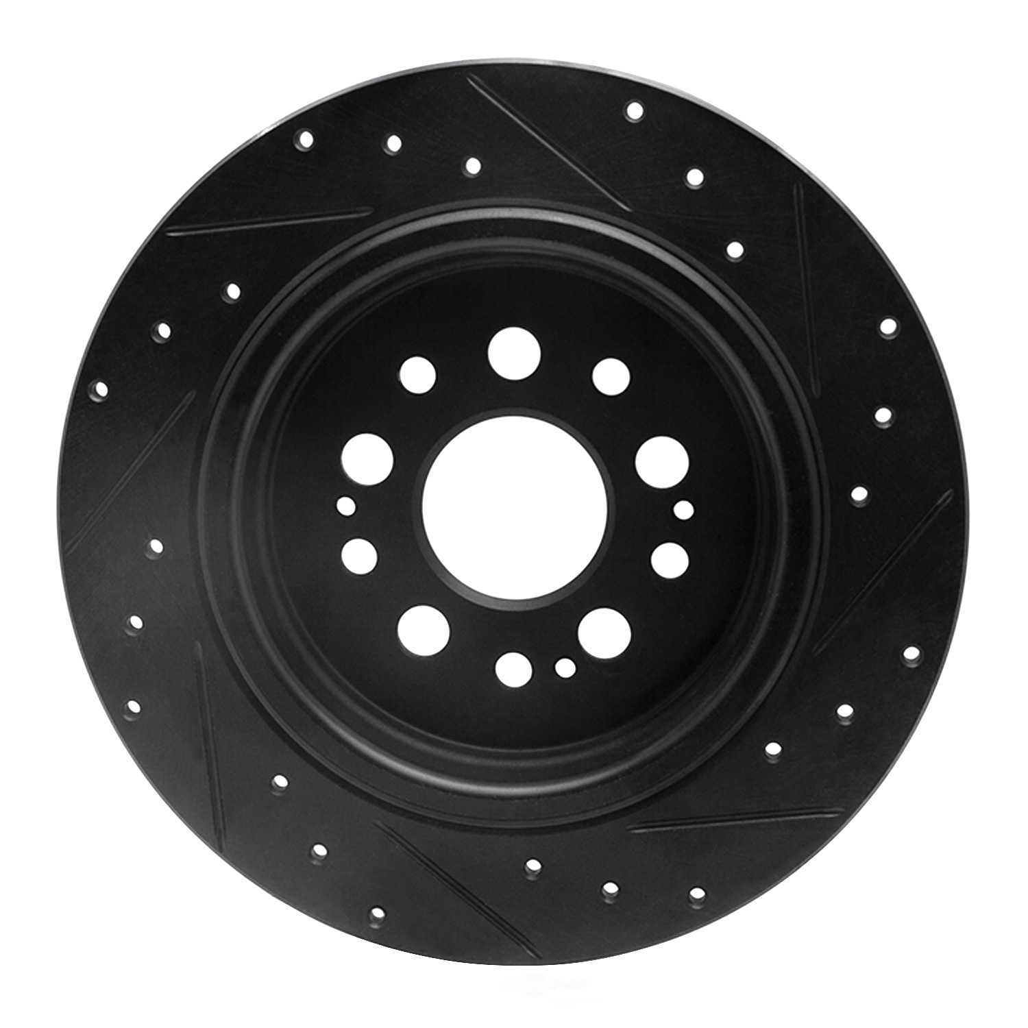 Dynamic Friction Company 633-59070L DFC Brake Rotor - Drilled And Slotted - Black