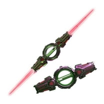 Special Effects Flash Duel Laser Sword, Flaming Spinning Dual-Blade Lightsaber, 7-Color Light-Up War Toy, Cool Role-Play Costume Party Decor Christmas Birthday Gift(Pink)
