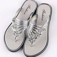thumbnail image 1 of flat flip flops women flip flops 1 Pair Women Flat Sandals Summer Casual Slip On Flip Flops Lightweight for Walking Silver 39 ANGGREK FJ1713, 1 of 5