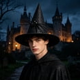 thumbnail image 5 of 2026 Halloween Indoor Decorations Piece Classic Pointed Wizard Hat With Black Bug Ornament Non Woven Fabric For Adult Kid Role Outfit Halloween Party Dress Up And Holiday Wear Accessories, 5 of 7