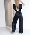thumbnail image 6 of Tqcoqu Jumpsuits for Women Trendy Loose Cap Sleeves Backless Wide Leg Pants Jumpsuit Business Party Sets Clothes,Black,Women's XS-XL, 6 of 9