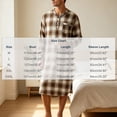 thumbnail image 3 of Bovxnpu Mens Pajama Shirts Plaid Long Sleeve Full Length Pajama Top Loungewear, 3 of 8