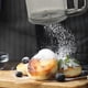 thumbnail image 4 of Tamiz de harina con prensa manual, colador de malla fina para hornear pasteles y tamizar azúcar glas, utensilio doméstico para cocina, color gris, 4 of 7