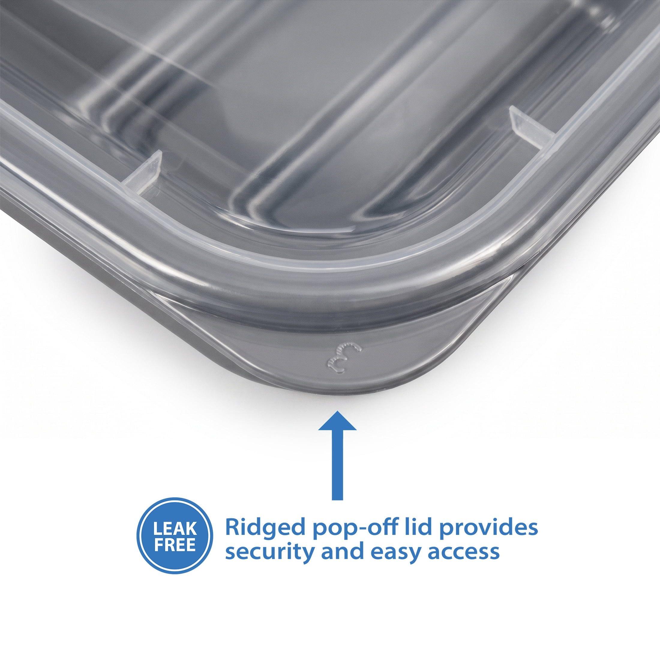 Mainstays 15-Pack 3-Compartment BPA-Free Plastic Meal Prep Food Storage Containers, 0.9L, Soothing Grey