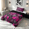 thumbnail image 2 of Manfei Abstract Watercolor Brushstroke Twin Comforter Sets, Neon Pink Black Gray Ombre Bedding Set, Black Reversible 2 Pieces, 1 Comforter and 1 Pillowcase, 2 of 6