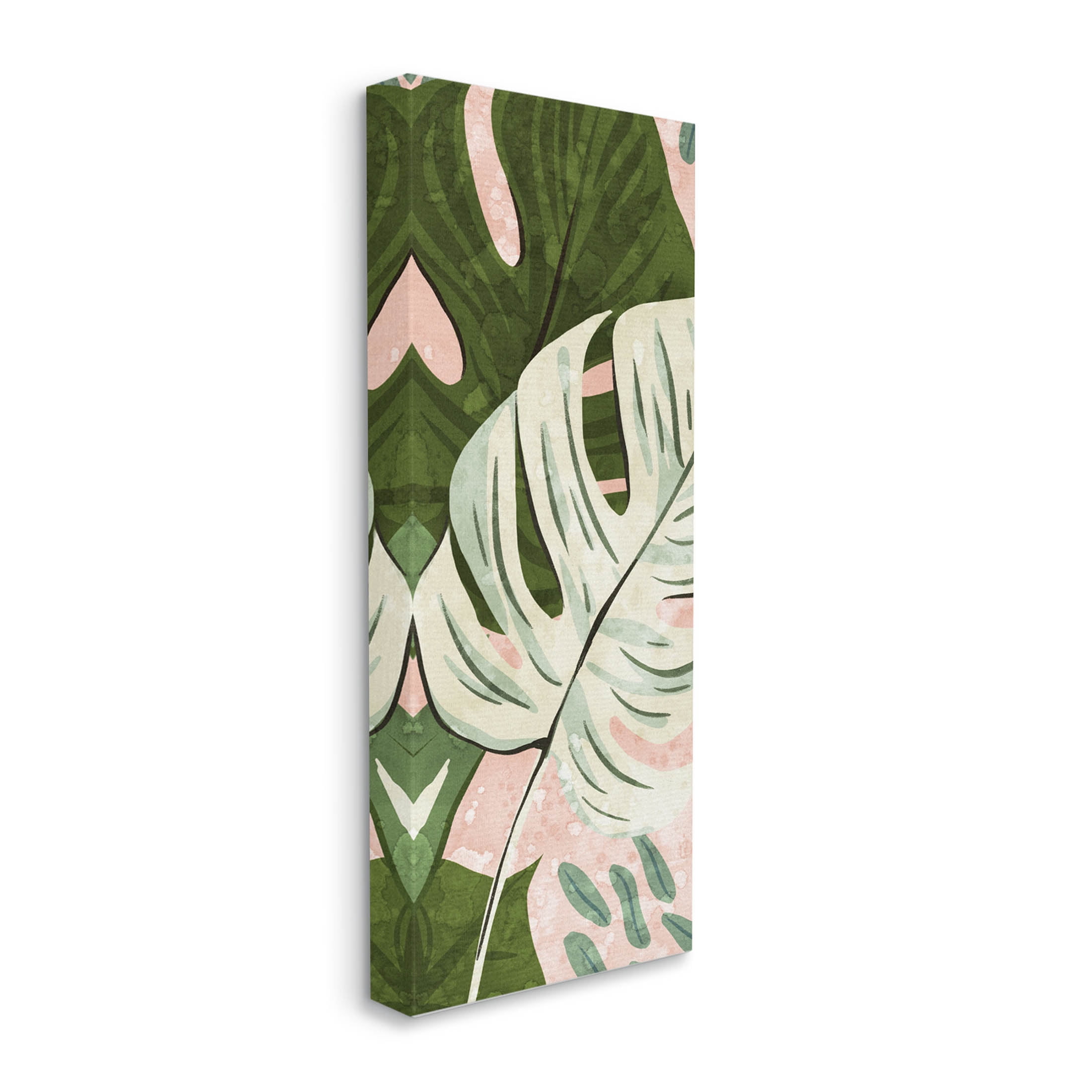 Tropical Monstera Leaf Shapes Botanical & Floral Graphic Art Gallery Wrapped Canvas Print Wall Art