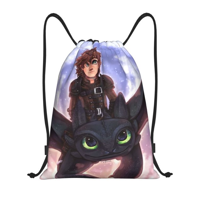 Bolsa clásica con cordón de Cómo entrenar a tu dragón, plegable, para deportes, fitness, unisex, para viajes y deportes de playa, tamaño mediano