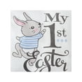 thumbnail image 5 of Jxzom Newborn Baby Boy Girl My 1st Easter Outfit Long Sleeve Bunny Letter Romper Rabbit Hat 2Pcs Clothes Set, 5 of 7