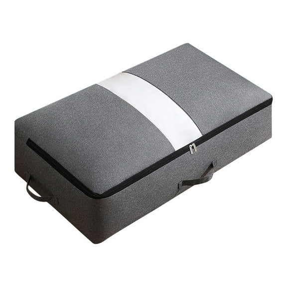 Fabric Quilt and Clothes Storage Bag Large Capacity Foldable Organizer Box for Bedding Toys Seasonal Items Moving Dorm Closet Garage and Home Storage