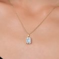 thumbnail image 3 of Gem Stone King 14K Yellow Gold White Zirconia Pendant Necklace | 4.02 Cttw | Gemstone Birthstone | Octagon 9X7MM | Gold Necklace for Women | With 18 inch Gold Chain, 3 of 6