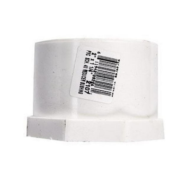 2.5 x 2 in. PVC Pipe Reducer Bushing, Schedule 40 - White