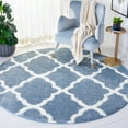 thumbnail image 2 of SAFAVIEH Tahoe Gerald Quatrefoil Shag Area Rug, 6'7" x 6'7" Round, Blue/White, 2 of 4