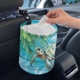 thumbnail image 4 of Jeiento Sea Turtle Car Trash Cans Hanging Bag for Camping Travel Accessories Collapsible Auto Waste Basket Container with Adjustable Strap Palm Leaves Vehicle Trash Can, 4 of 7
