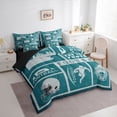 thumbnail image 4 of Homewish Football Rugby Teens Twin Bedding Sets 7-Piece, Modern Sports Athlete Bedding Comforter Set, Teal Cartoon Helmet Reversible Sheet Sets, Super Cozy Room Decor, 4 of 8