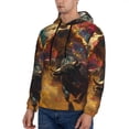 thumbnail image 3 of Haiem Colorful Bull Western Man Patterned Men's Hoodie with Kangaroo Pocket - Ideal Pullover Sweatshirt for Daily Wear, Travel, and Home-Small, 3 of 7