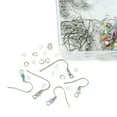 thumbnail image 3 of 1 box 60pcs 2 style 316 Surgical 304 Stainless Steel Earring Hooks French Hooks Ear Nuts Stainless Steel color 22 Gauge 19~21x20~23x3mm Hole: 2~2.2mm, 3 of 8