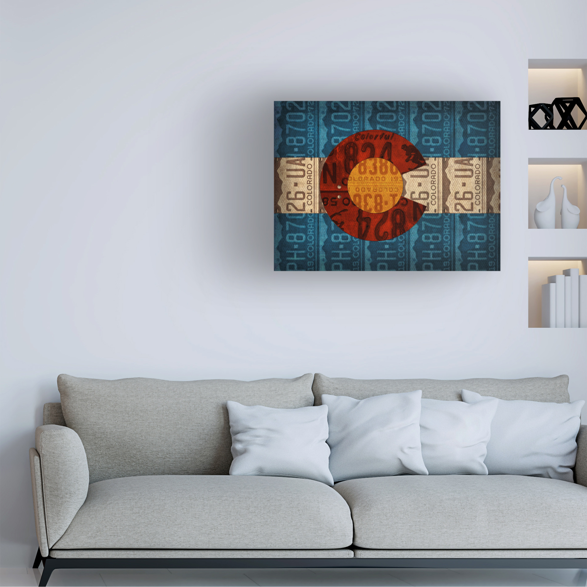 Trademark Fine Art 'Colorado State Flag License Plates' Canvas Art by Design Turnpike
