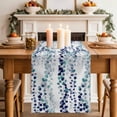 thumbnail image 2 of Table Runner 120 Inches Long for Kitchen Dining, Blue Weeping Eucalyptus Dresser Scarf Farmhouse, Dining Table Decorations for Wedding/Parties, Spring Summer Farmhouse Leaves 13 x 120 In, 2 of 8