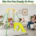 thumbnail image 4 of 5 in 1Swing Sets +3-in-1Toddler Swing Sets for Backyard with Kids Slide Outdoor Heavy-Duty Metal Playset for Kids 450lbs Swing Set with Slide, Saucer Seat, Belt Seat, Soccer Goals and Basketball Hoop, 4 of 18