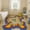 Blue, variant on Premium Hand-Tufted Wool Area Rug 7×7 ft | Irregular Organic Shape Optical Illusion Carpet For Living Room Bedroom Kids Playroom Dining Room & Home Decor, Cream & Black