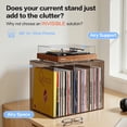 thumbnail image 2 of Olakee Premium Acrylic Turntable Stand with Vinyl Storage – Modular, Expandable, Now-Playing Display in Amber Brown, 2 of 7