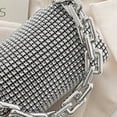 thumbnail image 4 of Rhinestone Mini Handbag with Chain Strap, Sparkly Evening Clutch Purse with Zipper for Party Wedding and Night Out, 4 of 6