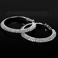 thumbnail image 4 of Aretes Yuyangstore Circulares de aro 60 mm con diamantes de imitación, 4 of 8