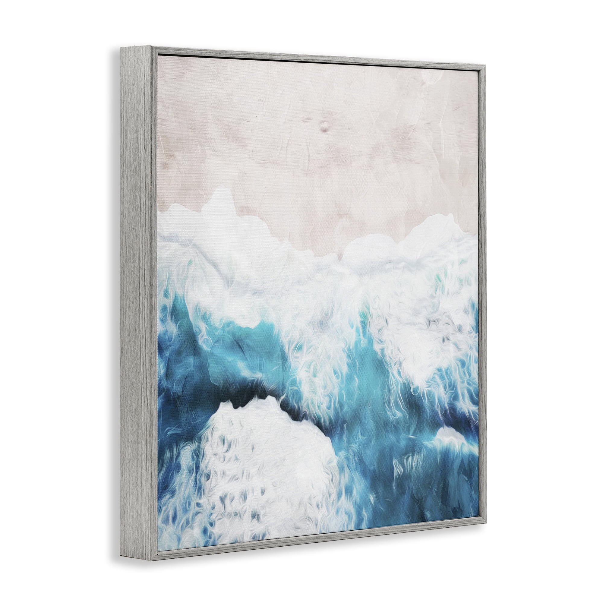 Stupell Industries On The Beach Aerial Gray Framed Giclee Art, design by Milli Villa