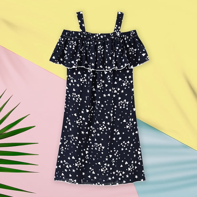 Vestido de verano para niñas pequeñas, con falda de tirantes y estampado floral, ideal para vacaciones de 2 a 10 años.