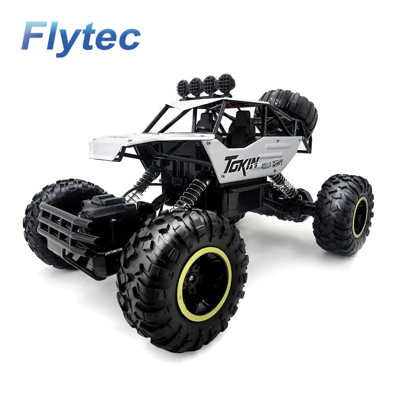 Flytec 1:12 Off-road Climbing RC Car Remote Control Monster Truck, Alloy  Shell 4WD LED Headlight Rock Crawler, 2.4Ghz All Terrain Hobby Truck, Boy  