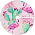thumbnail image 1 of FMSHPON Pink Flamingo Xmas Christmas Tree Skirt Stand Mat for Holiday Party Decoration Indoor Outdoor 36 inches, 1 of 6