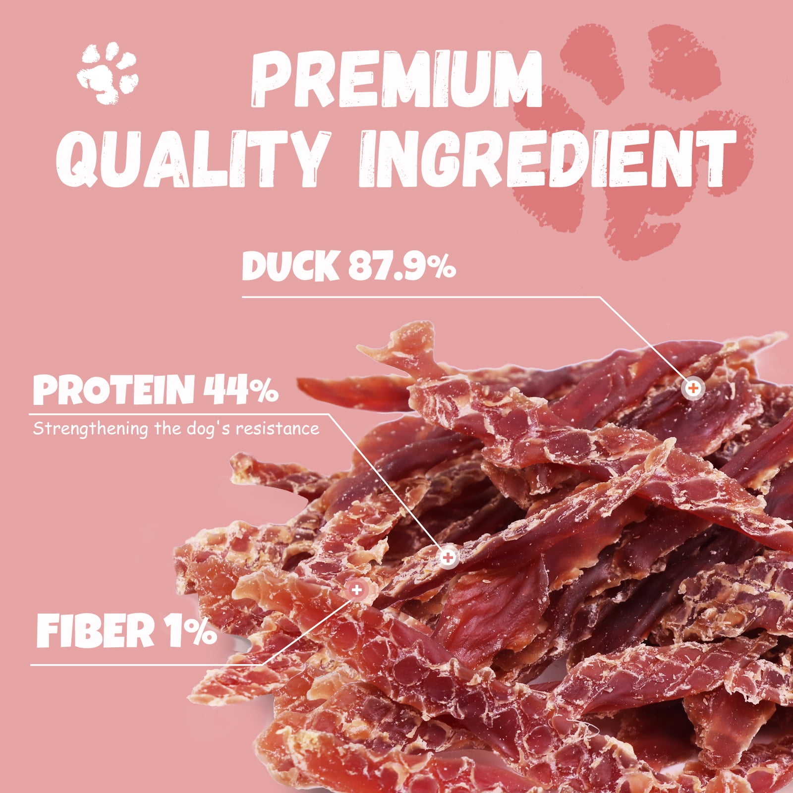 (3 pack) Pawmate Duck Jerky Dog Treats, Premium Jerky Healthy Snacks for Small Medium Large Dogs, 27-30ct Bag
